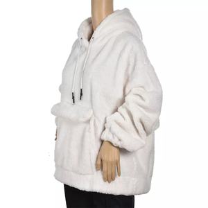 Custom Fleece Sherpa <b>Fur</b> Lined <b>Hoodie</b> Embroidery Warm Fluffy <b>Hoodie</b> Women Hooded Sweatshirt Winter Heavy <b>Hoodie</b> - Product Image 5