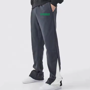 Top quality Sweatpants <b>Joggers</b> Autumn Wear <b>Plain</b> Cotton Flared Pants Embroidery Man's Baggy Casual Wide Leg Jogging - Product Image 4
