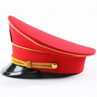 Gorra de rendimiento roja de moda británica, sombrero verde, sombreros de primavera, gorras de capitán blancas para adultos, gorra grande de cosplay