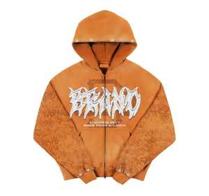 เสื้อวอร์มมีฮู้ดฟอกสีแบบวินเทจชุดวอร์ม2ชิ้นสำหรับใส่ในเมืองผู้ผลิตออกแบบได้ตามต้องการ - Product Image 2