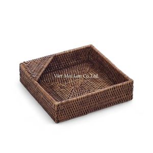 Boîte à mouchoirs en rotin vietnamien traditionnelle, faite à la main pour la décoration intérieure et de table, en provenance du Vietnam - Product Image 4