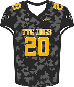 Uniformes de football américain en sergé imprimés camée sublimés personnalisés uniformes d'équipe matériel de jersey et de pantalon brodés en sergé - Product Image 4