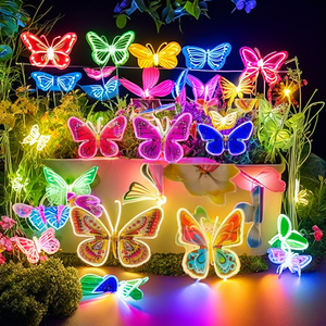 Buiten Tuin Led Vlinders Decoratie Kleurrijke Gesimuleerde Dynamische Insectenvlinder Led Lights - Product Image 4