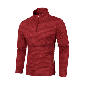 Sweat-shirt à col rond pour homme avec logo personnalisé, fermeture éclair quart de tour, manches longues, couleur unie, style hiver hip-hop - Product Image 3