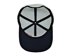 Navy Blue & <b>White</b> USA Laser Cut Performance Golf <b>Hat</b> Breathable Athletic Headwear for Men & Women - Product Image 3