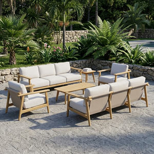 Ensemble de canapés de jardin côtiers en gros, fabricant direct de mobilier d'extérieur, approvisionnement en conteneurs en vrac, OEM ODM Export - Product Image 1