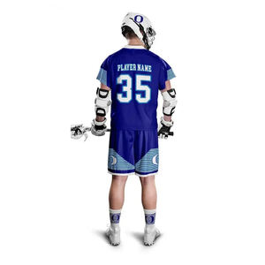 100% Polyester Made Hommes Lacrosse Uniforme Ensemble Avec Demi-Manches Col En V Jersey Et Short Sublimé Lacrosso Uniforme - Product Image 5