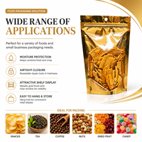 Sachets personnalisés noirs avec logo imprimé en gravure, autoportants, à fermeture éclair, épaisseur 100 microns, en PET/PE Mylar, pour café, snacks et aliments.
