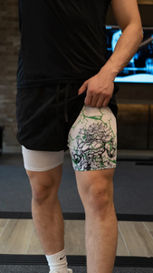 Shorts de compression sportifs pour hommes, haute élasticité, évacuation de l'humidité, entraînement en salle de sport, course à pied, entraînement physique, matière en spandex, vente en gros - Product Image 4