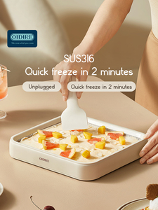 Crème glacée blanche à usage domestique et yaourtière frite machine à rouler la crème glacée machine à yaourt glacé machine à crème glacée frite - Product Image 2