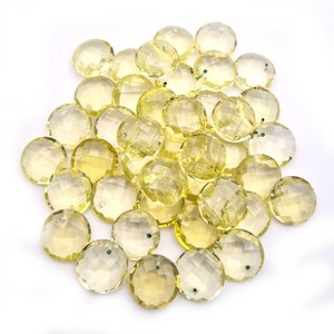 Quartz Citron Naturel Forme Ronde Percé Lâche Jaune Pierres Précieuses Perles À Facettes Pour La Fabrication De Bijoux - Product Image 2