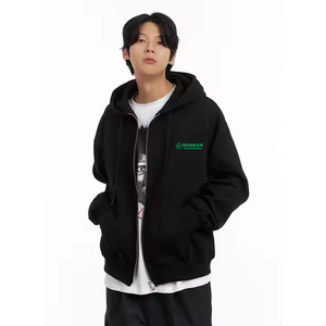 Sweat à capuche zippé vierge surdimensionné avec logo personnalisé conception 330gsm sweat à capuche 400gsm pull lourd pour hommes sweat à capuche zippé pour hommes - Product Image 1