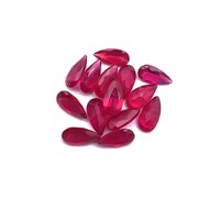 Rubis rouge naturel taille poire, tailles mixtes de 4x6 à 7x10 mm, pierres précieuses en vrac de haute qualité pour la fabrication de bijoux fins