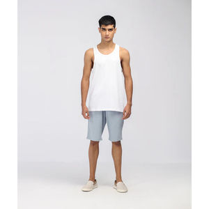Vente en gros de débardeurs de gym 100% coton pour hommes design personnalisé bas sans manches grande taille de haute qualité tricoté blanc décontracté - Product Image 4