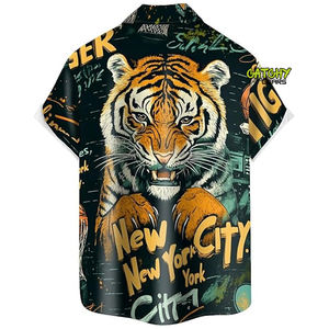 Ropa de calle Hawaiana de alta calidad, ropa informal de estilo japonés, camisa Aloha de manga corta con estampado de playa de verano para hombres - Product Image 6