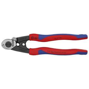 Cisaille à câble Knipex à tête forgée et polie avec poignées multi-composants et pince à sertir les fils - Product Image 1