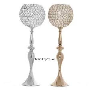 Couleur et taille personnalisées disponibles lot de 2 bougeoirs en perles de cristal à l'aspect attrayant fournitures de décoration pour la maison - Product Image 4