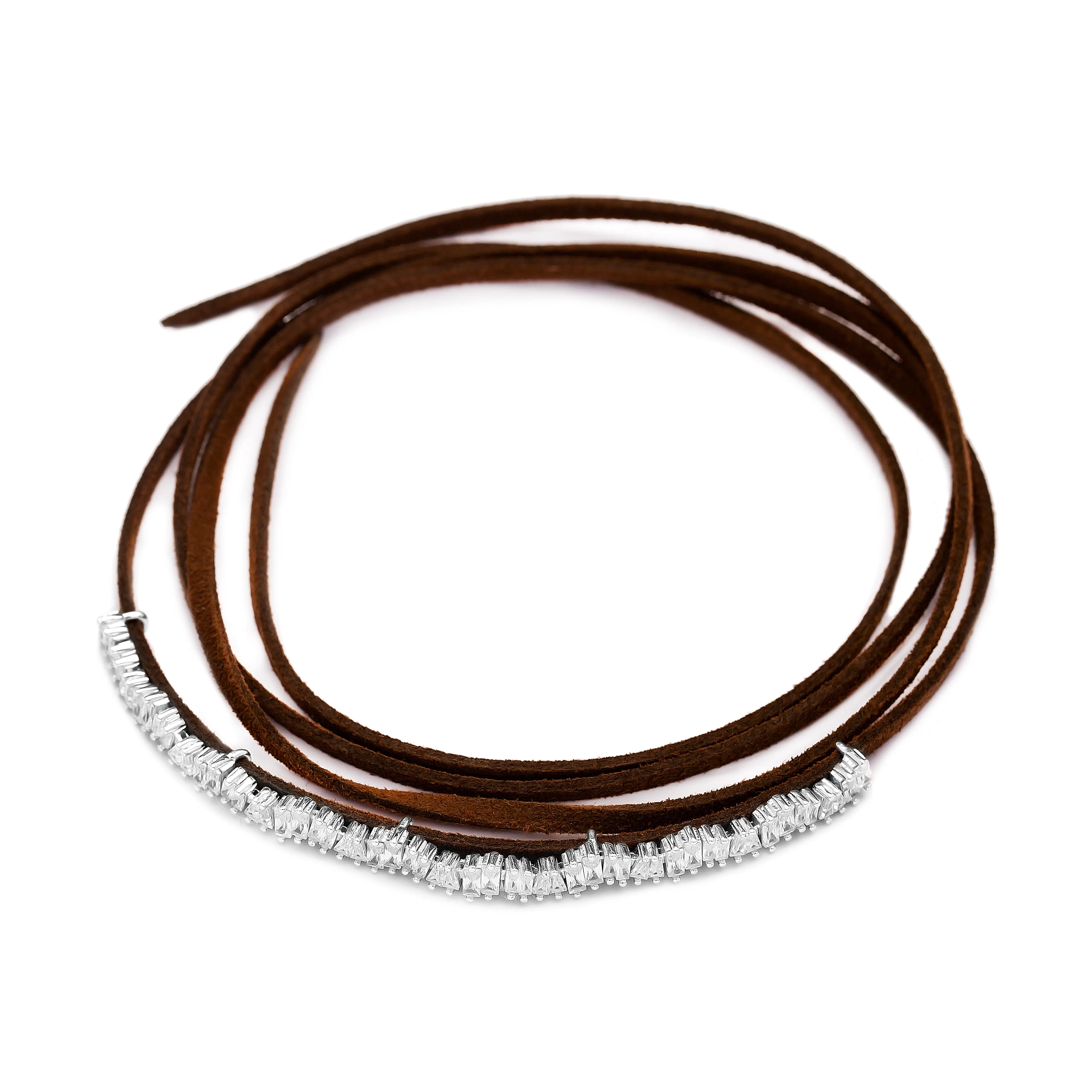 Baguette-collar de terciopelo ajustable para mujer, cadena negra de Plata de Ley 925, Gargantilla