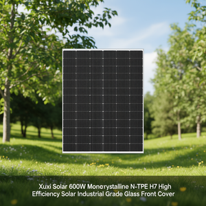 Panel Solar Monocristalino Xuri de 600W Tipo N HJT de Alta Eficiencia con Cubierta Frontal de Vidrio de Grado Industrial - Product Image 3