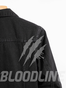 Blouson en jean noir pour femme BLOODLINE INTERNATIONAL, manches longues, col boutonné, simple boutonnage, coton lavé, couleur unie, écologique - Product Image 4