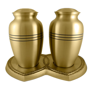 Recién llegado, urna de Metal duradero dorado, almacenamiento de cenizas de compañero más vendido para parejas, ataúd funerario para cremación - Product Image 2