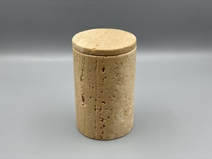 โถหินอ่อนธรรมชาติทรงกลมฝาปิดเรียบหรู ให้พื้นผิวธรรมชาติ ทนทาน และมีเสน่ห์ในการตกแต่งบ้านอย่างมีระดับ - Product Image 4