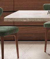 Table à manger rectangulaire moderne en dalle de pierre, style français, luxe léger, personnalisable, mobilier de maison