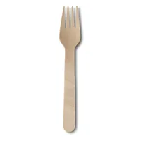 Fourchettes en bois bio-revêtu de 16 cm, bord lisse naturel, usage unique, pour hôtels, traiteurs, buffets - 1000 pièces/carton