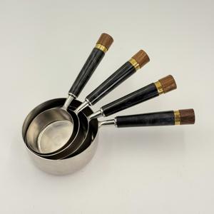 Cuillère à café en acier inoxydable de haute qualité, manche en résine noire, outils de cuisine écologiques, cuillères à mesurer pour la maison - Product Image 1