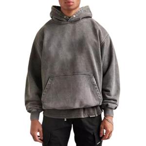 Sudadera con capucha para hombre de peso pesado Unisex con logotipo personalizado OEM, diseño de gran tamaño lavado con ácido de alta calidad, talla XL, precio bajo - Product Image 4