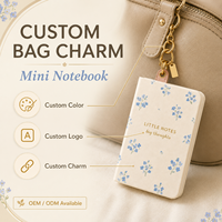 LABON Carnet A7 personnalisé avec porte-clés, couverture crème, motif « Ne me quitte pas », texte doré, breloque de sac, cadeau, mini-carnet OEM ODM