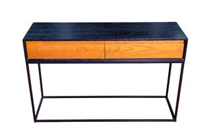 Durable Modern White Oak Wood <b>Console</b> <b>Table</b> with Metal Legs <b>Storage</b> Living Room Furniture for Villa Bedroom Hotel Apartment - Product Image 3