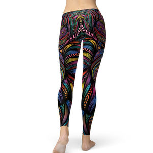 Legging à sublimation coupe régulière pour femmes style personnalisé Legging de yoga à taille élastique de qualité supérieure - Product Image 4