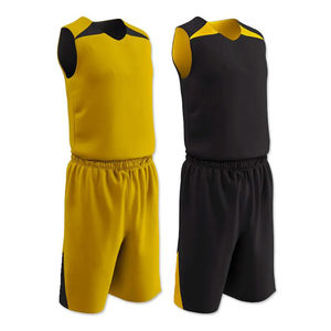 Ensembles de maillots de basket-ball sans manches pour hommes, respirants, bon marché, durables et personnalisables pour l'été - Product Image 5