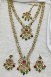 Conjunto de Collar y Aretes de Lujo Chapados en Oro, Joyería India Elegante para Mujer - Product Image 3