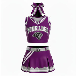 Uniforme de cheerleading personnalisé en polyester, nouveau design, prix de gros, ensembles imprimés, service OEM, adulte - Product Image 3