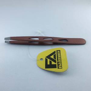 Pince à épiler à sourcils pointe droite poignée de revêtement en poudre d'acier inoxydable produits de vente chauds - Product Image 3