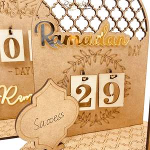 Calendrier de l'avent du Ramadan Calendriers de compte à rebours en bois Décorations pour la maison, 30 jours jusqu'à l'Aïd, cadeau du Ramadan pour les enfants, le Ramadan et l'Aïd - Product Image 2