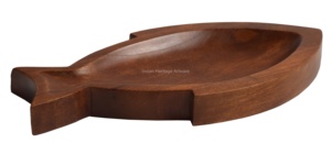 Plateau en bois élégant en forme de bateau, nouveau design, artisanat naturel fait main, style américain, plateau de service, bols, marque IHA, modèle IHAT292 - Product Image 5