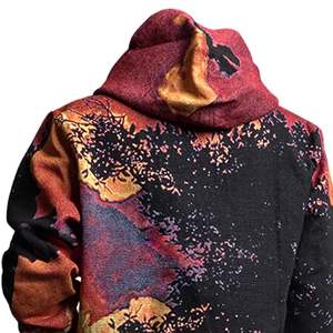 Sweat à capuche imprimé intégral pour homme, en molleton de coton lourd, sweat à capuche décontracté, streetwear, vêtements d'hiver - Product Image 4