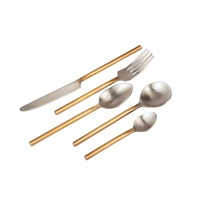 Ensemble de couverts en métal de haute qualité écologique avec poignée en incrustation d'os, finition argentée, pour cuisine, restaurant, mariage