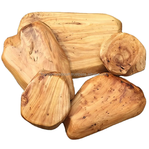 Plateau de service en bois rectangulaire Plateaux à collations solides en bois naturel avec bord Plateau à thé décoratif en bois - Product Image 2