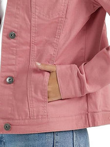 Veste en jean pour femme à manches longues, style zippé, 100% coton, couleur unie, design délavé tendance, haute qualité, respirante, hiver - Product Image 5