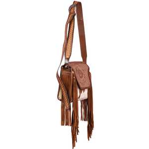 Qualité supérieure femmes en cuir de fourrure véritable Hobo sac à bandoulière Vintage Style bohème fermeture éclair unique outil sangle gland Polyester - Product Image 2