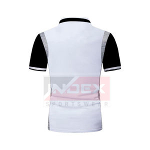 Rendimiento informal de negocios para camiseta Polo con logotipo bordado Media manga Transpirable 100% Diseño estampado de punto de algodón - Product Image 3