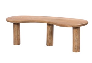 Moderno K.D. Mesa de centro de madera de mango orgánico ligera con muebles de sala de estar decorativos y portátiles de altura ajustable - Product Image 3