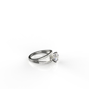 Avarta Jewellery Bague en or blanc 14 carats avec diamant de laboratoire solitaire de mariée - Product Image 2