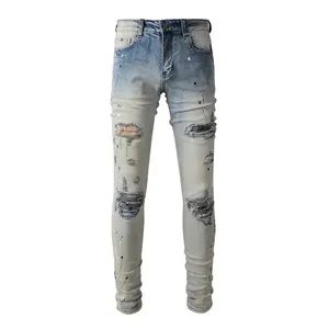 Nuovi stili di Jeans In azioni di marca famosa marca Designer di tendenza Denim pantaloni da Cowboy aderenti Demin pantaloni