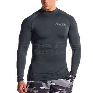 Por encargo de los hombres de MMA de manga corta Rash Guard transpirable de secado rápido Ecológico Spandex Poliéster Servicio OEM - Product Image 1