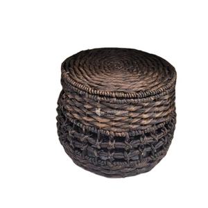 Panier de rangement et à linge en jacinthe d'eau au design simple, style minimaliste, panier en jacinthe d'eau pour le rangement à domicile - Product Image 1